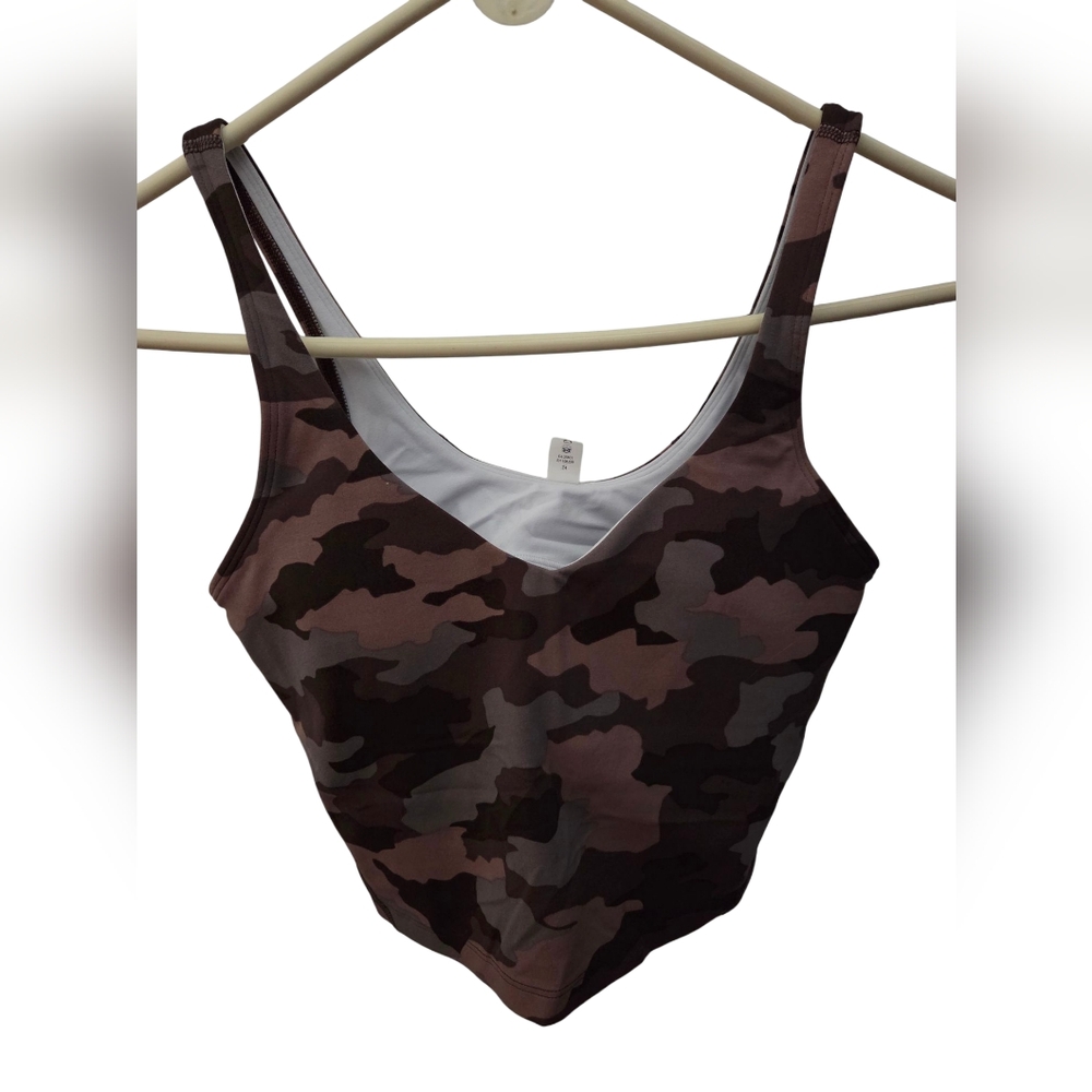 Lululemon Align Tank Heritage 365 Camo Dusty Bronze/Shelf Bra Size 6